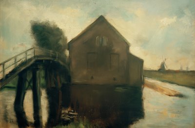 Dutch Landscape with Windmills by Lesser Ury